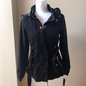 Miss London fitted hooded jacket